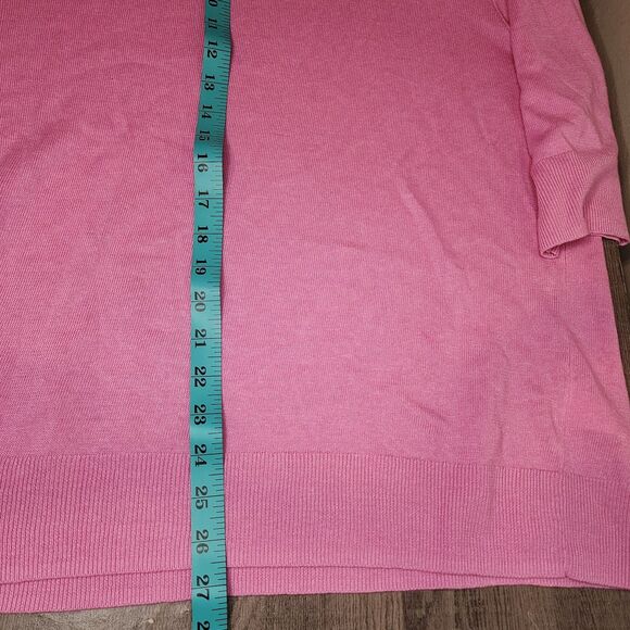 J Crew Linen Sweater Pink Crewneck Women's Large 3/4 Sleeve Pullover - Picture 6 of 11